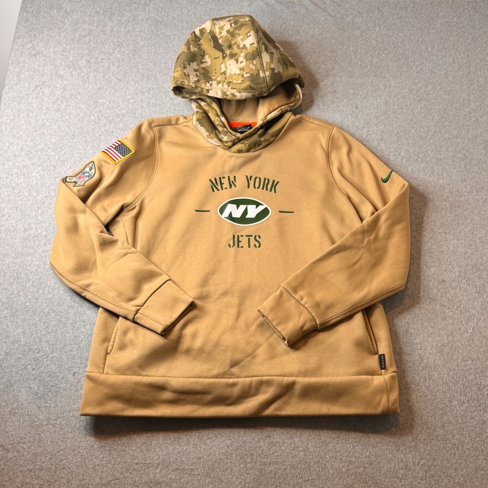 Nike New York Jets NFL Hoodie Sweatshirt Men Small Salute to Service Desert Camo - Picture 10 of 11